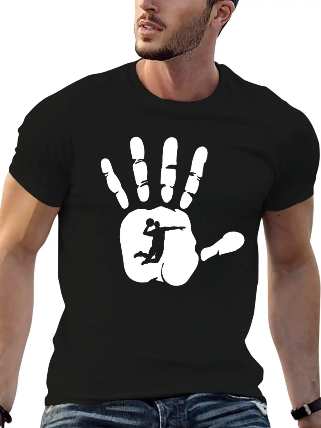 Hand Handball Player Team Match Sport Coach Gift Stylish Everyday T-Shirt – Unisex Basic Cotton Tee