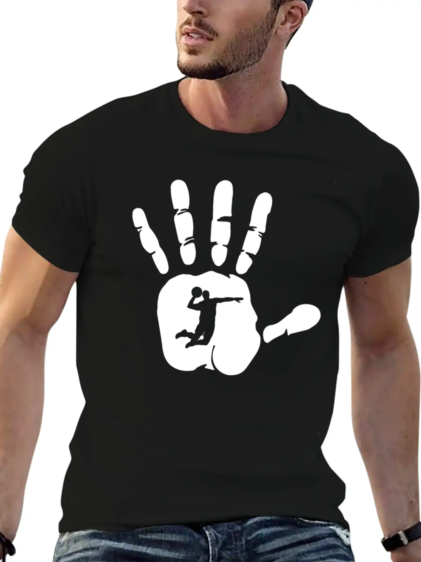 Hand Handball Player Team Match Sport Coach Gift Stylish Everyday T-Shirt – Unisex Basic Cotton Tee