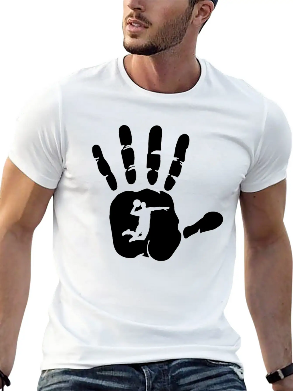 Hand Handball Player Team Match Sport Coach Gift Stylish Everyday T-Shirt – Unisex Basic Cotton Tee