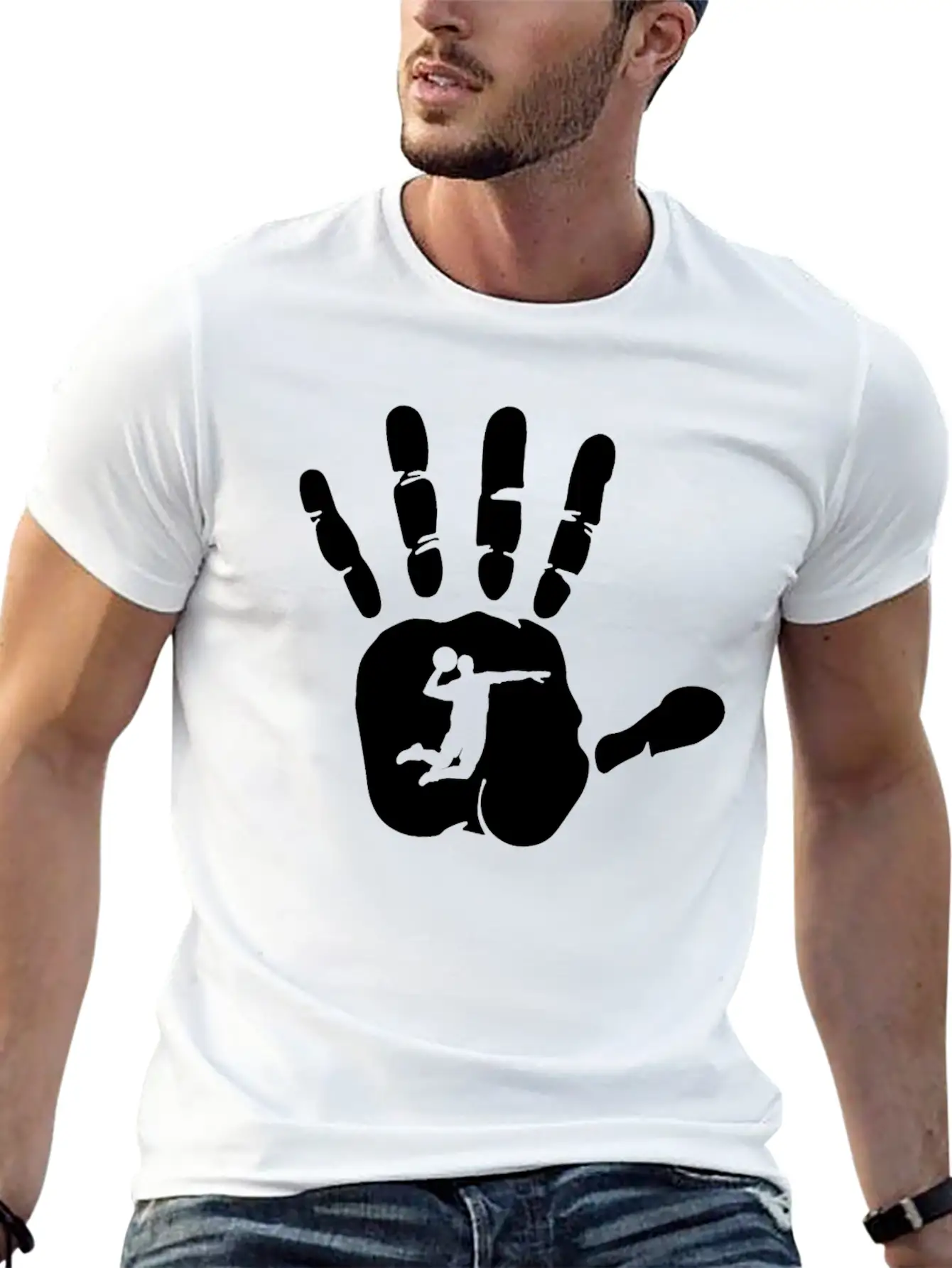 Hand Handball Player Team Match Sport Coach Gift Stylish Everyday T-Shirt – Unisex Basic Cotton Tee