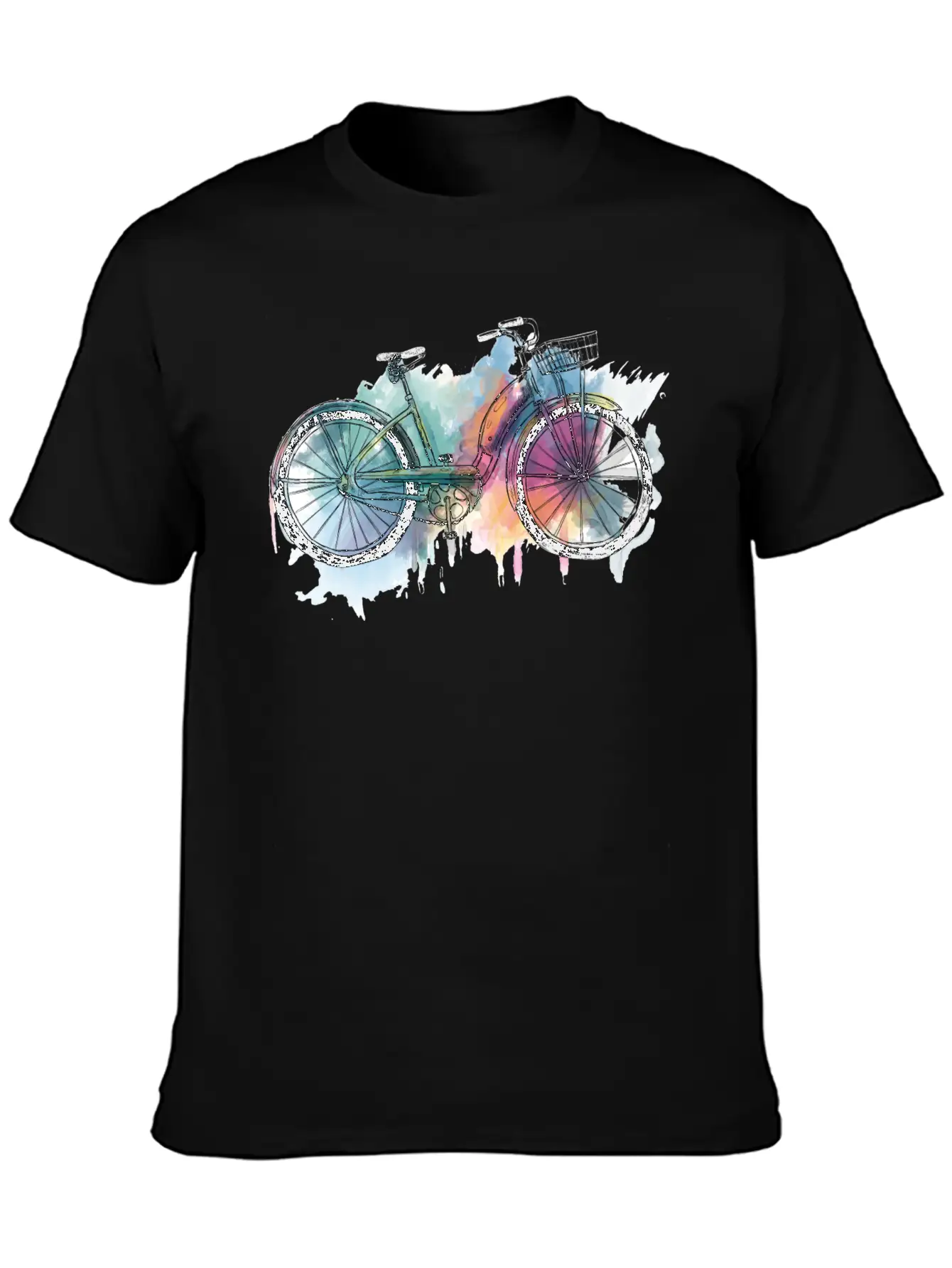Hand Painted Retro Bike Unisex Short Sleeve Soft Cotton T-Shirt – Casual Everyday Wear