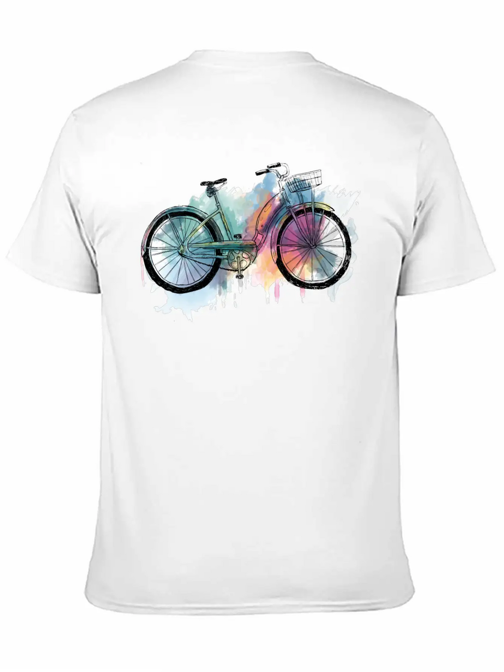 Hand Painted Retro Bike Unisex Short Sleeve Soft Cotton T-Shirt – Casual Everyday Wear