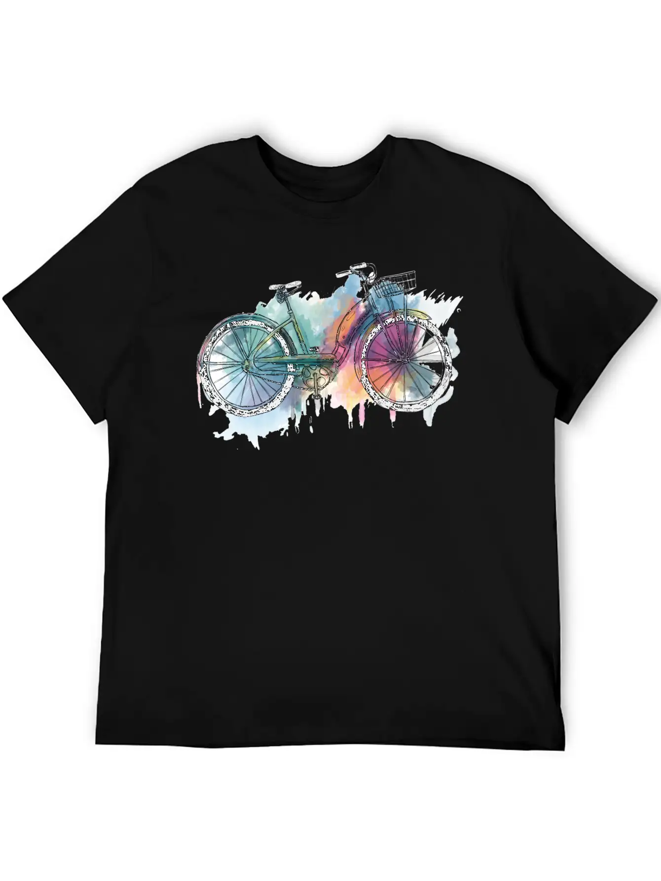 Hand Painted Retro Bike Unisex Short Sleeve Soft Cotton T-Shirt – Casual Everyday Wear