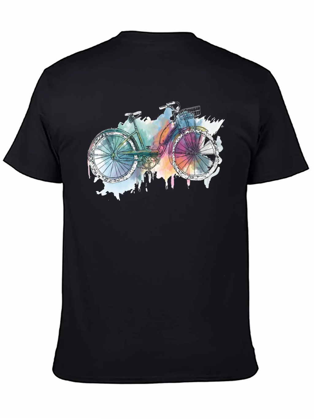 Hand Painted Retro Bike Unisex Short Sleeve Soft Cotton T-Shirt – Casual Everyday Wear