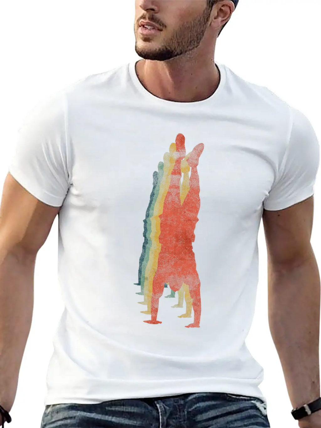Hand Stand Cross Training Gym Trainer Retro Breathable Soft Cotton T-Shirt – Timeless Casual Look