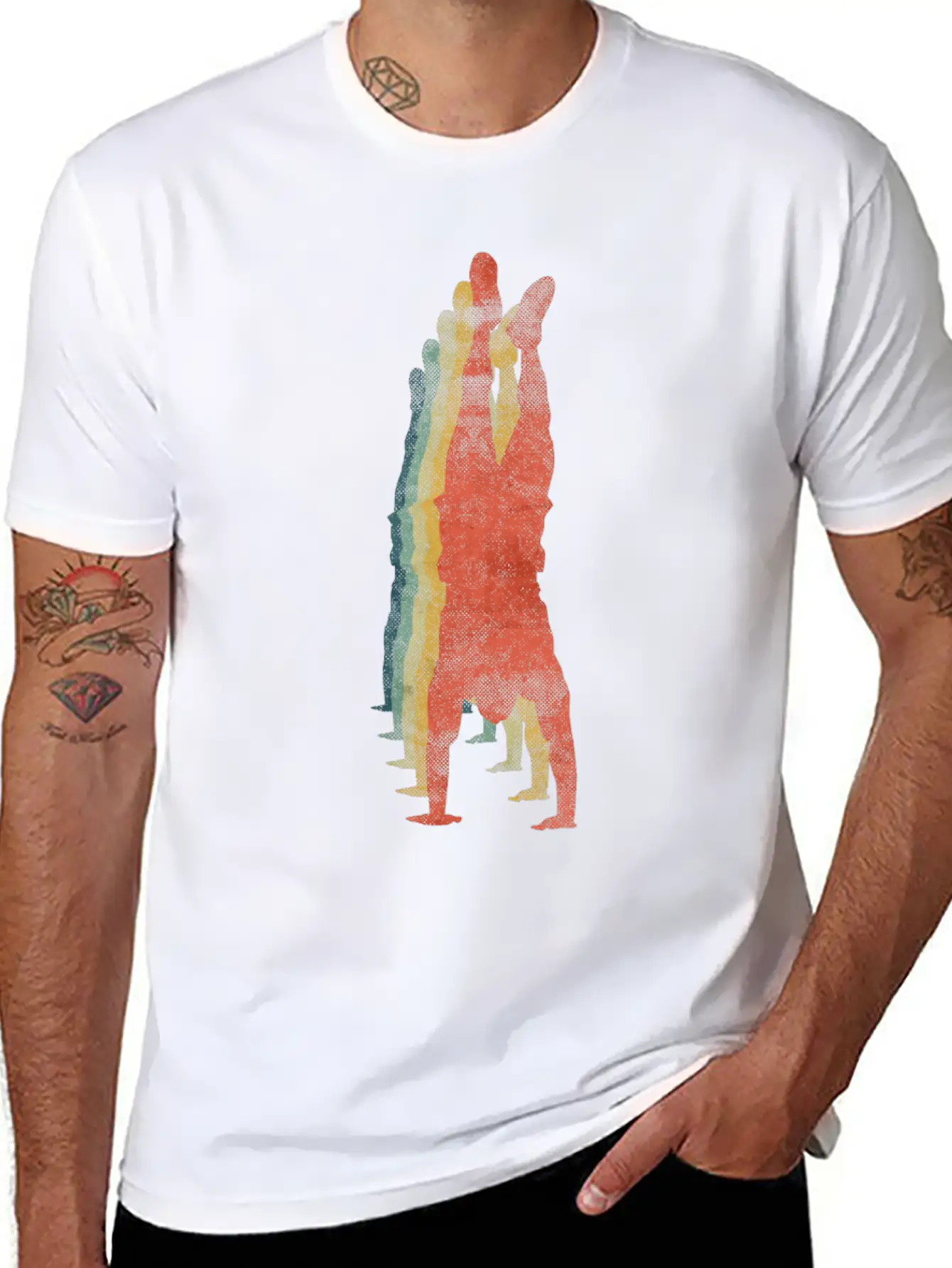 Hand Stand Cross Training Gym Trainer Retro Breathable Soft Cotton T-Shirt – Timeless Casual Look