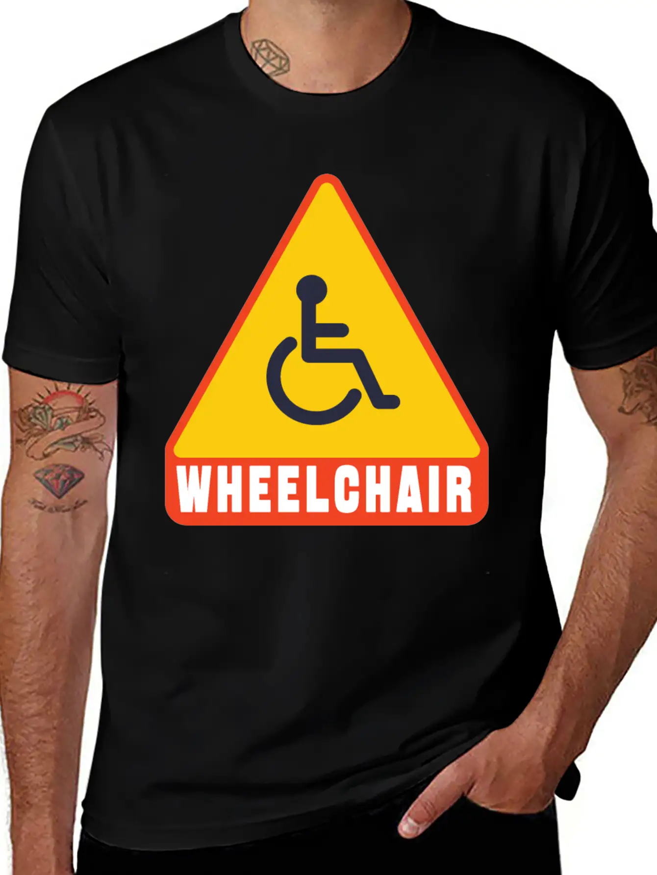 Handicap Symbol Safety Sign Casual Graphic T-Shirt – Simple And Comfortable Daily Wear