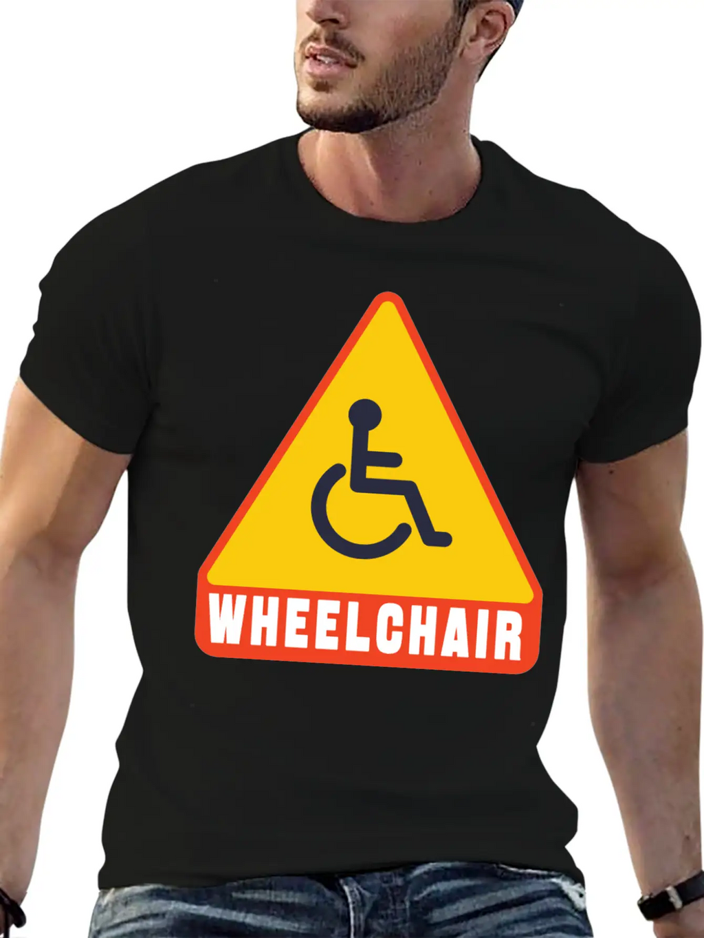 Handicap Symbol Safety Sign Casual Graphic T-Shirt – Simple And Comfortable Daily Wear