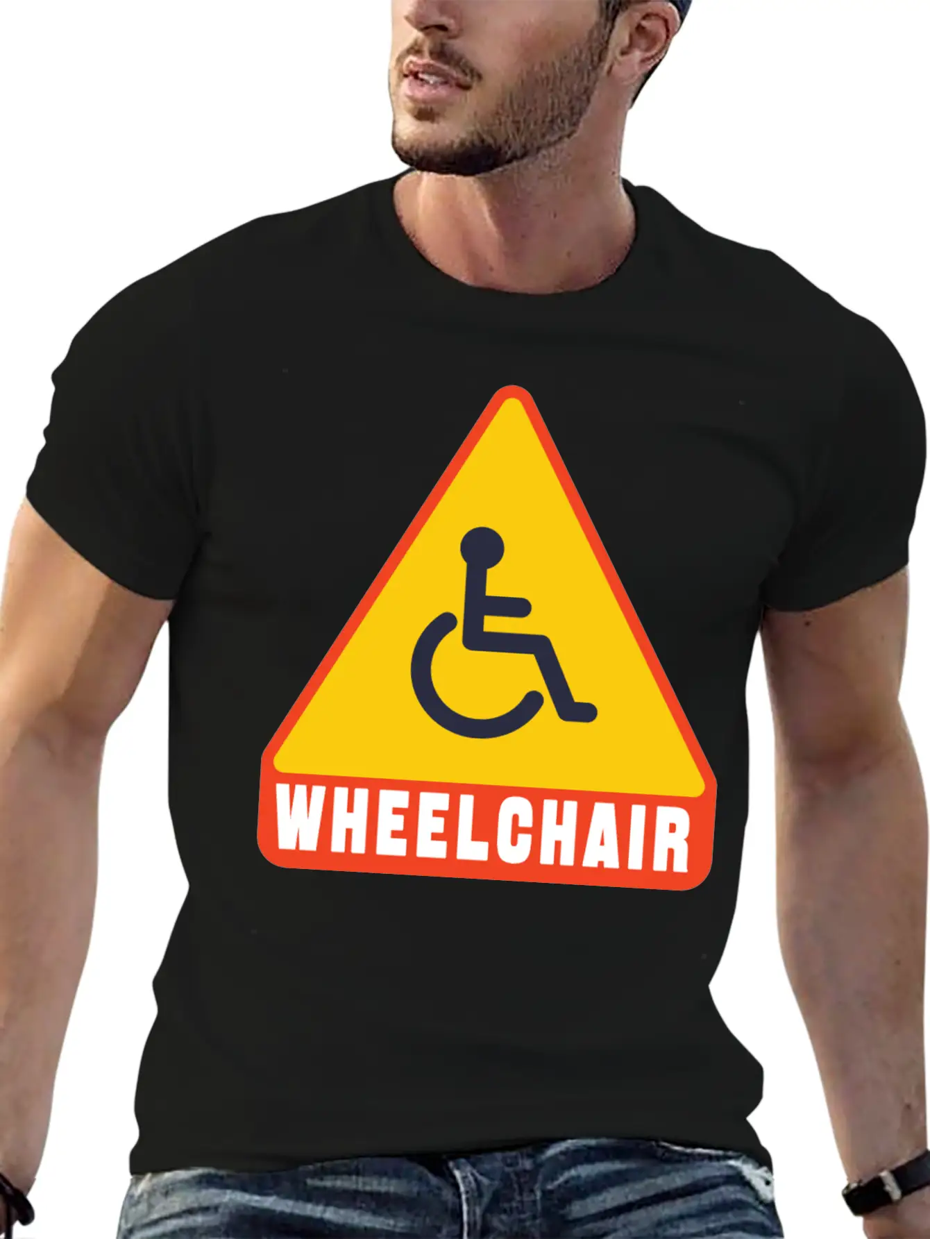 Handicap Symbol Safety Sign Casual Graphic T-Shirt – Simple And Comfortable Daily Wear