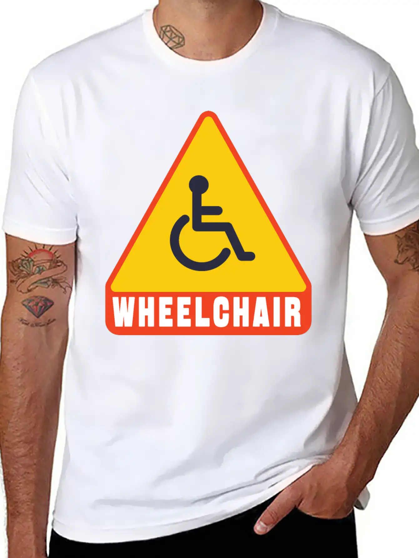 Handicap Symbol Safety Sign Casual Graphic T-Shirt – Simple And Comfortable Daily Wear