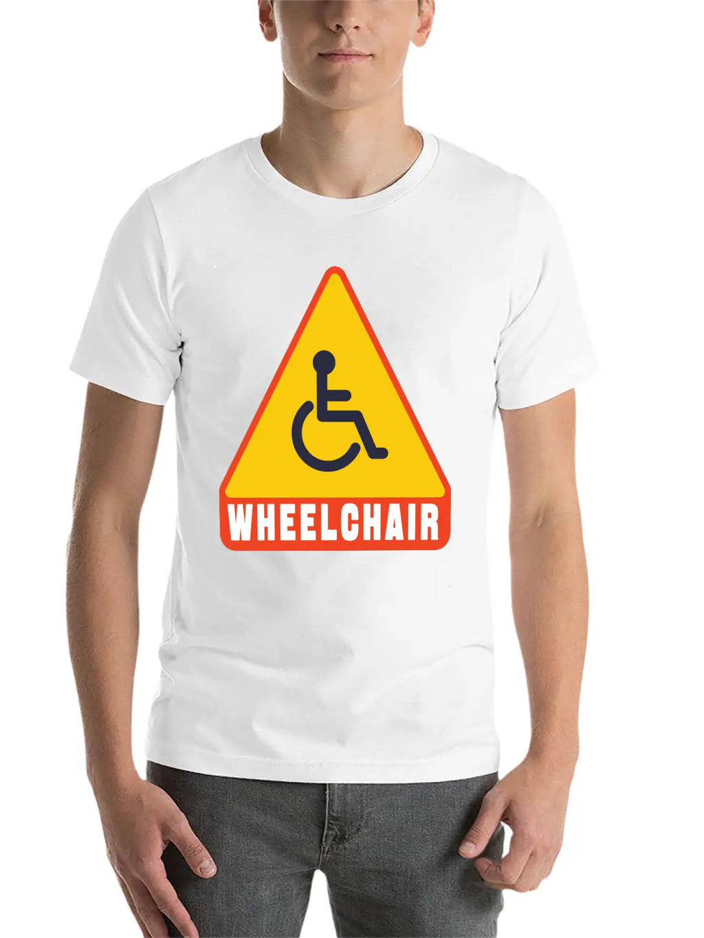 Handicap Symbol Safety Sign Casual Graphic T-Shirt – Simple And Comfortable Daily Wear