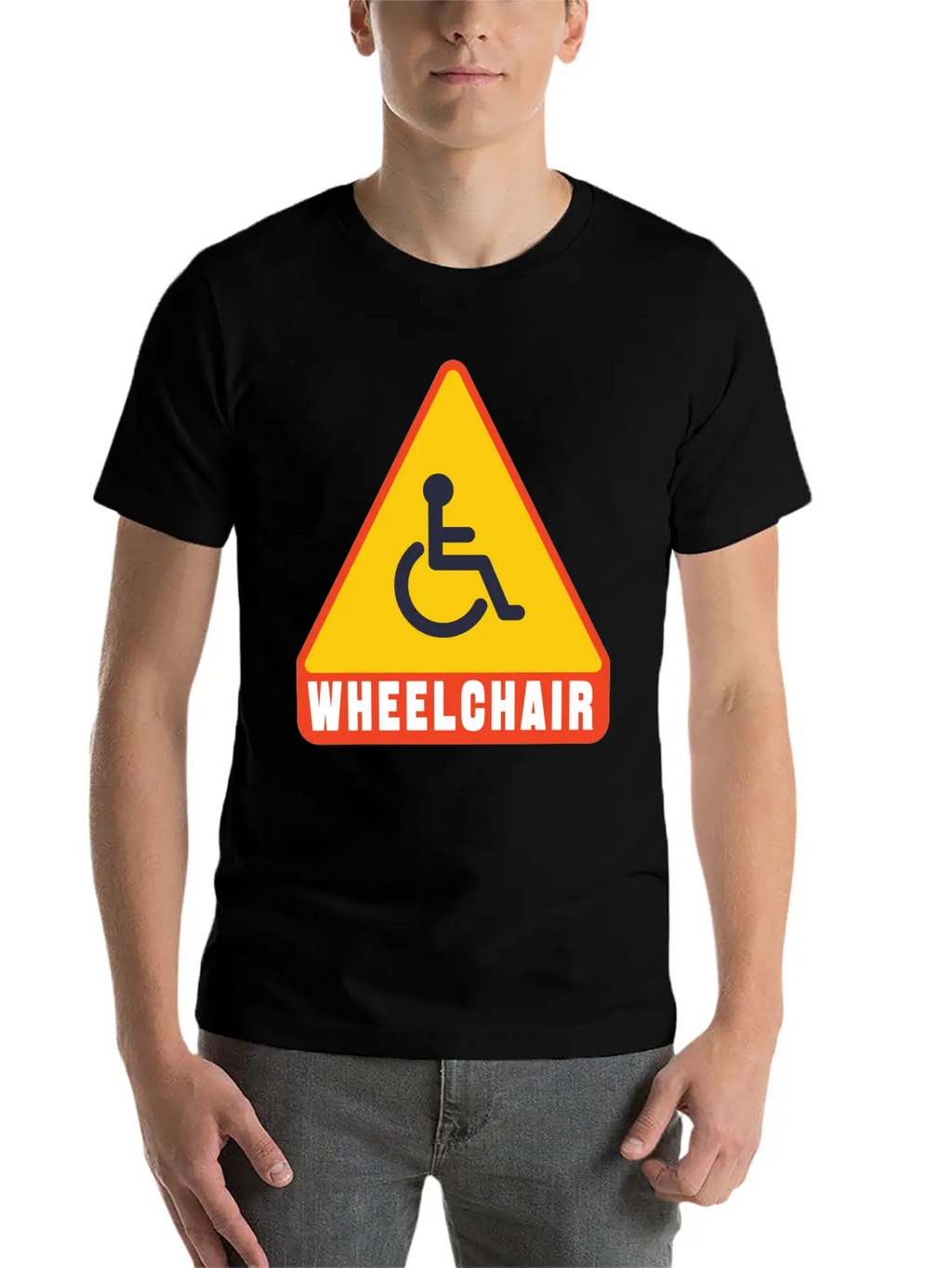 Handicap Symbol Safety Sign Casual Graphic T-Shirt – Simple And Comfortable Daily Wear