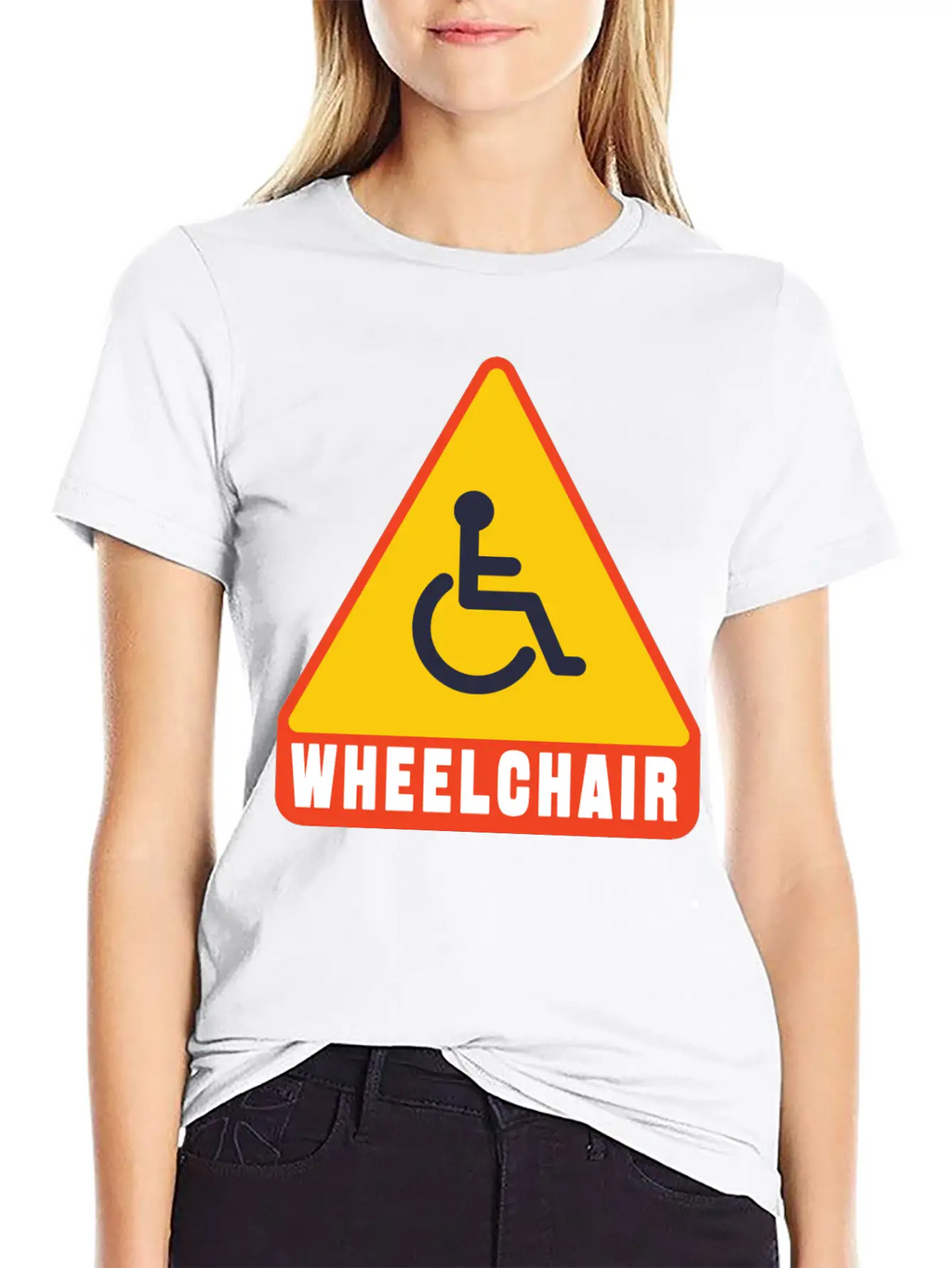 Handicap Symbol Safety Sign Casual Graphic T-Shirt – Simple And Comfortable Daily Wear