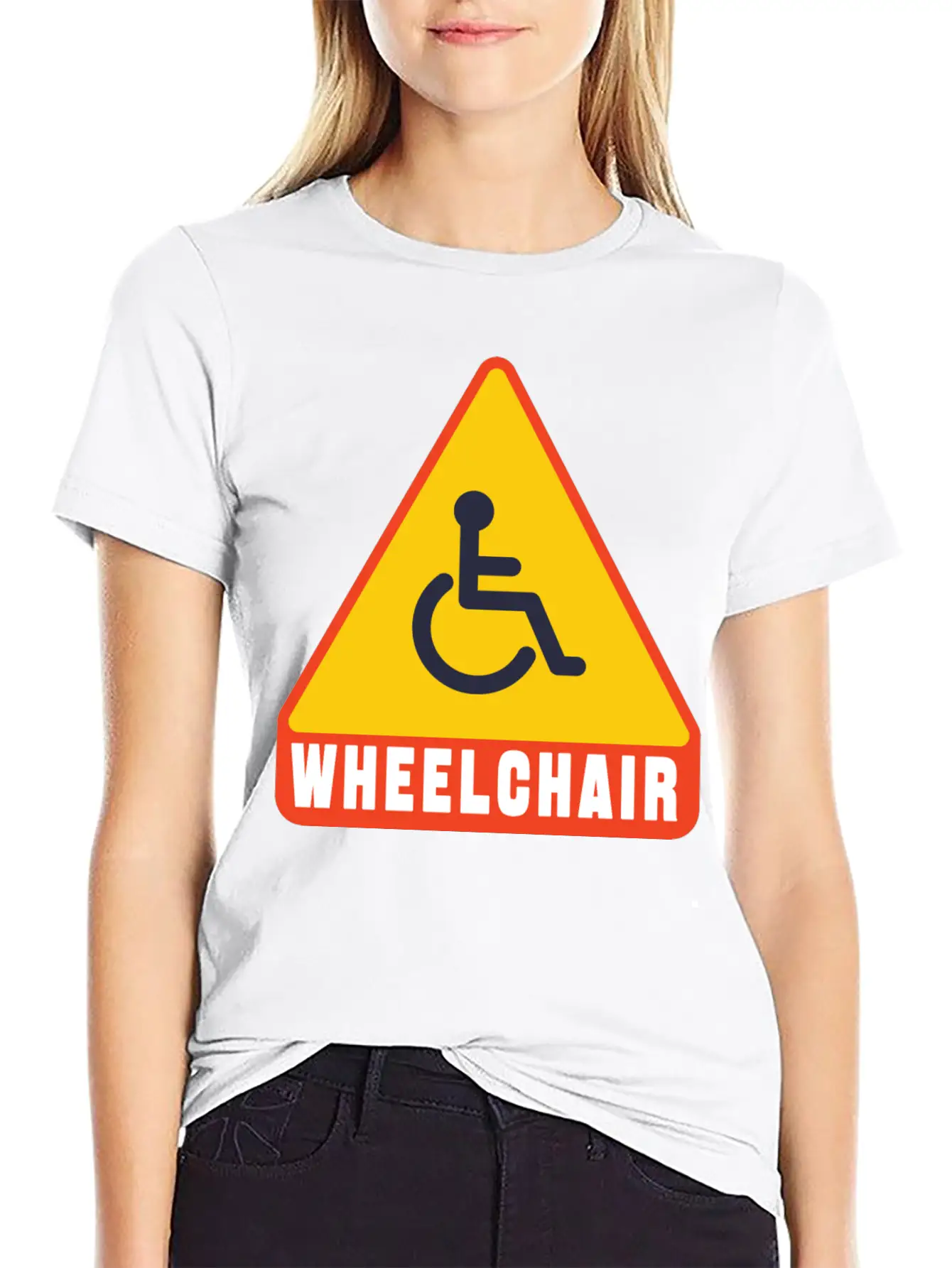 Handicap Symbol Safety Sign Casual Graphic T-Shirt – Simple And Comfortable Daily Wear