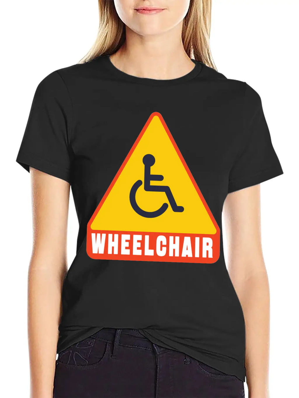 Handicap Symbol Safety Sign Casual Graphic T-Shirt – Simple And Comfortable Daily Wear
