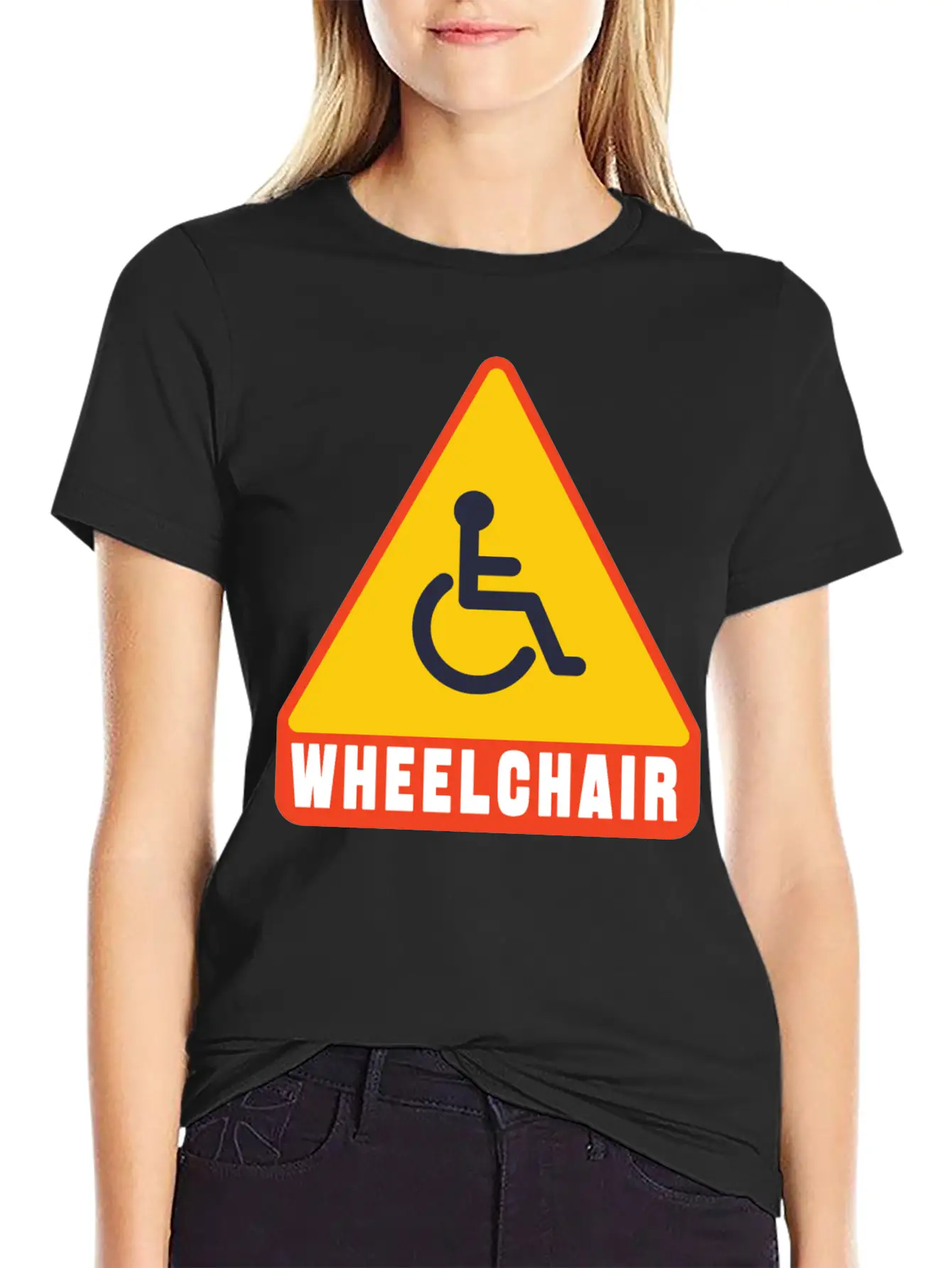 Handicap Symbol Safety Sign Casual Graphic T-Shirt – Simple And Comfortable Daily Wear