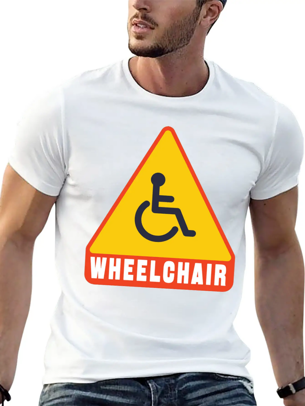 Handicap Symbol Safety Sign Casual Graphic T-Shirt – Simple And Comfortable Daily Wear