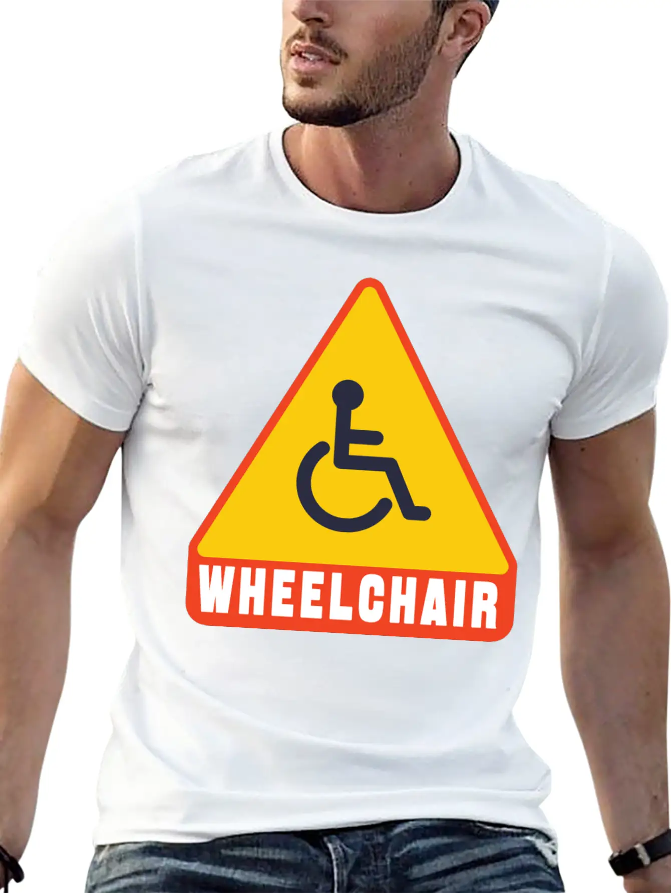 Handicap Symbol Safety Sign Casual Graphic T-Shirt – Simple And Comfortable Daily Wear