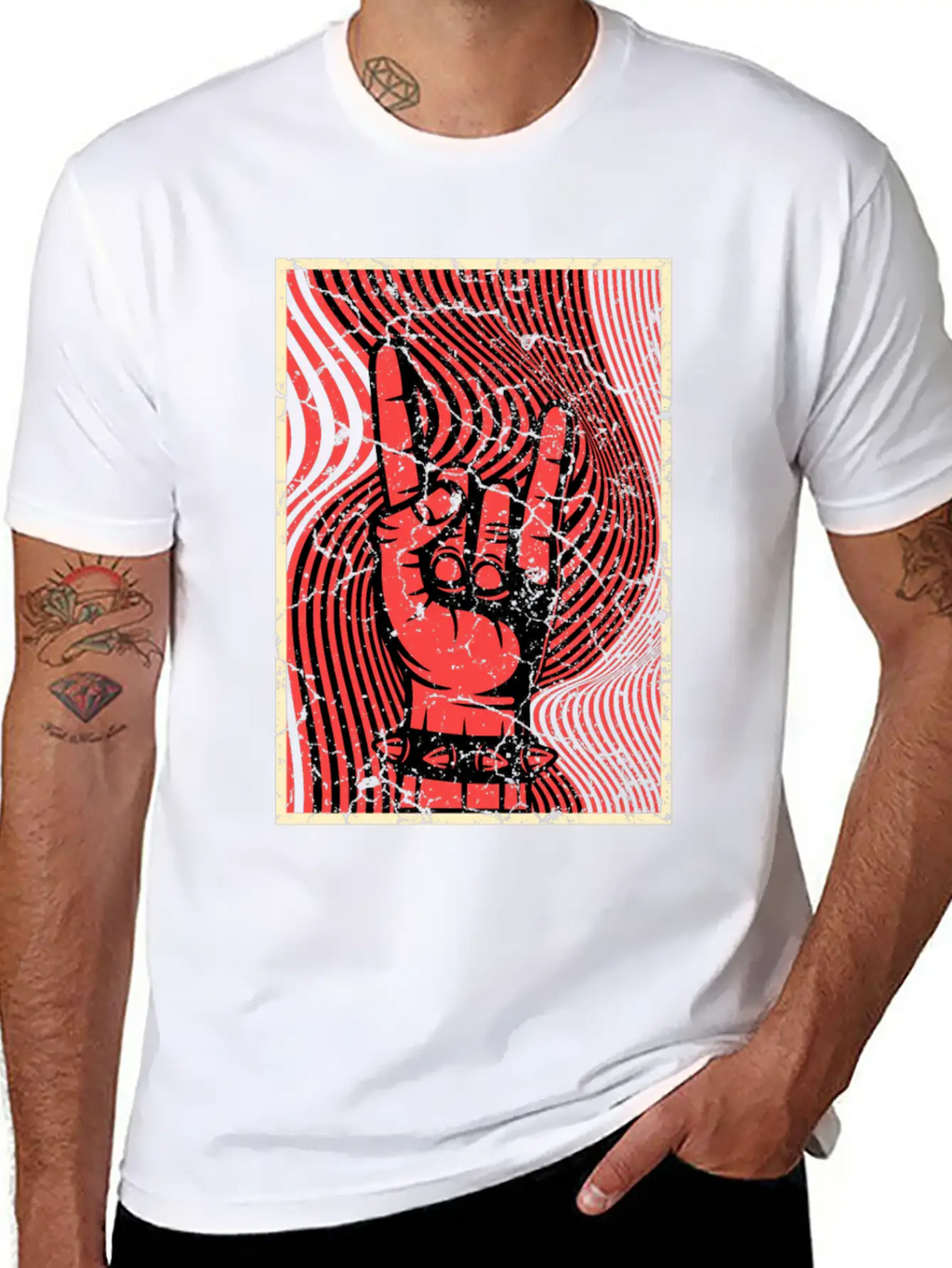 Hands Horn Punk Rock Punks Punk Unisex Short Sleeve Soft Cotton T-Shirt – Casual Everyday Wear