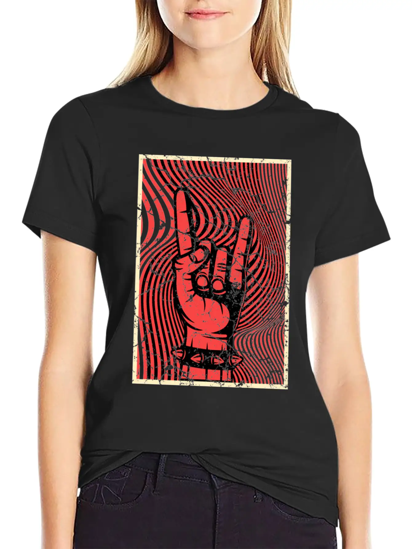 Hands Horn Punk Rock Punks Punk Unisex Short Sleeve Soft Cotton T-Shirt – Casual Everyday Wear