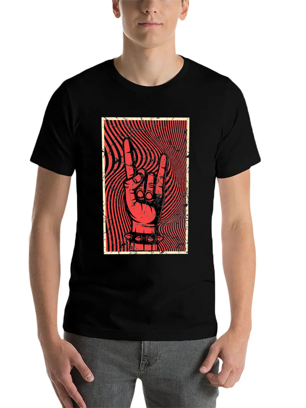 Hands Horn Punk Rock Punks Punk Unisex Short Sleeve Soft Cotton T-Shirt – Casual Everyday Wear