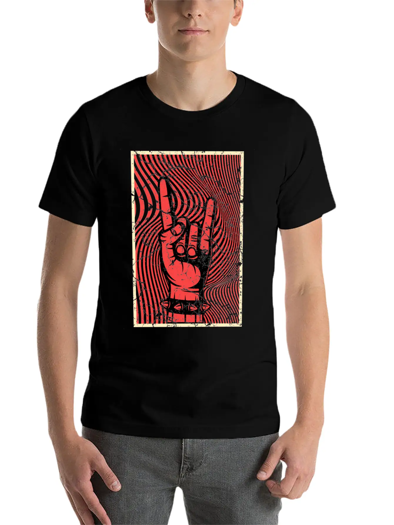 Hands Horn Punk Rock Punks Punk Unisex Short Sleeve Soft Cotton T-Shirt – Casual Everyday Wear