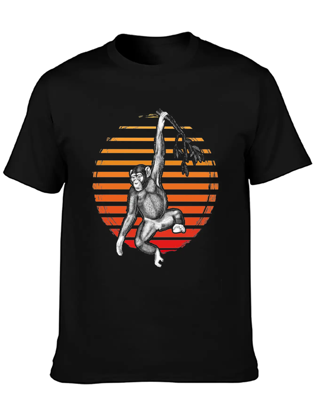 Hanging Chimpanzee Funny Monkey Lover Stylish Everyday T-Shirt – Unisex Basic Cotton Tee