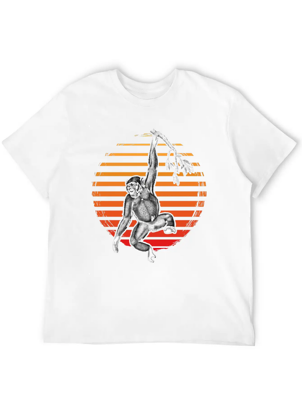 Hanging Chimpanzee Funny Monkey Lover Stylish Everyday T-Shirt – Unisex Basic Cotton Tee