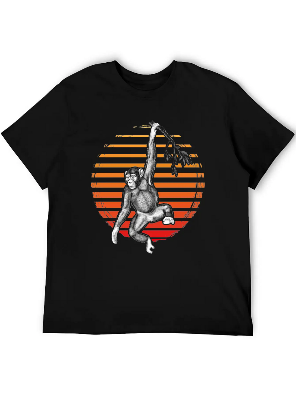 Hanging Chimpanzee Funny Monkey Lover Stylish Everyday T-Shirt – Unisex Basic Cotton Tee