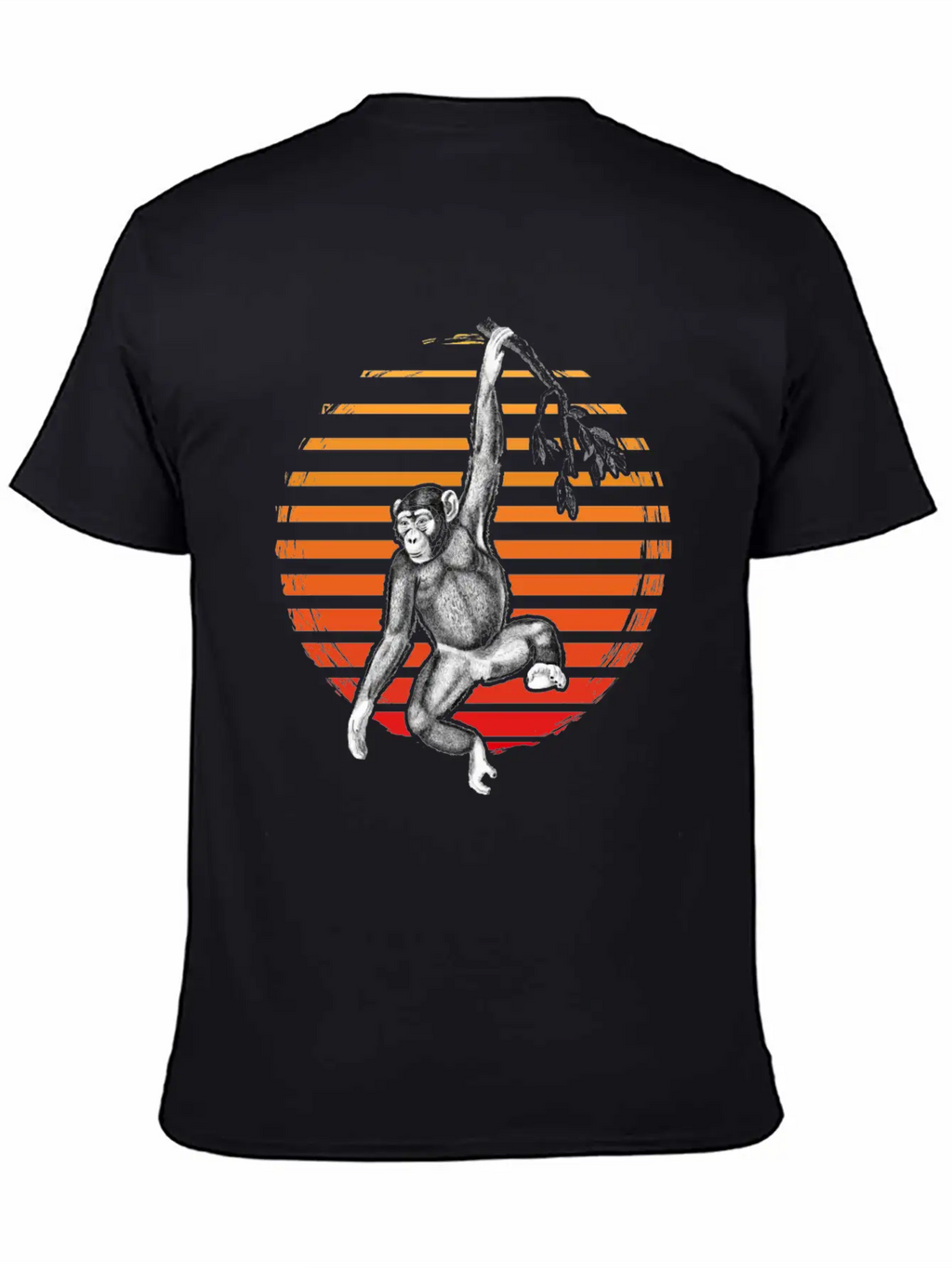 Hanging Chimpanzee Funny Monkey Lover Stylish Everyday T-Shirt – Unisex Basic Cotton Tee