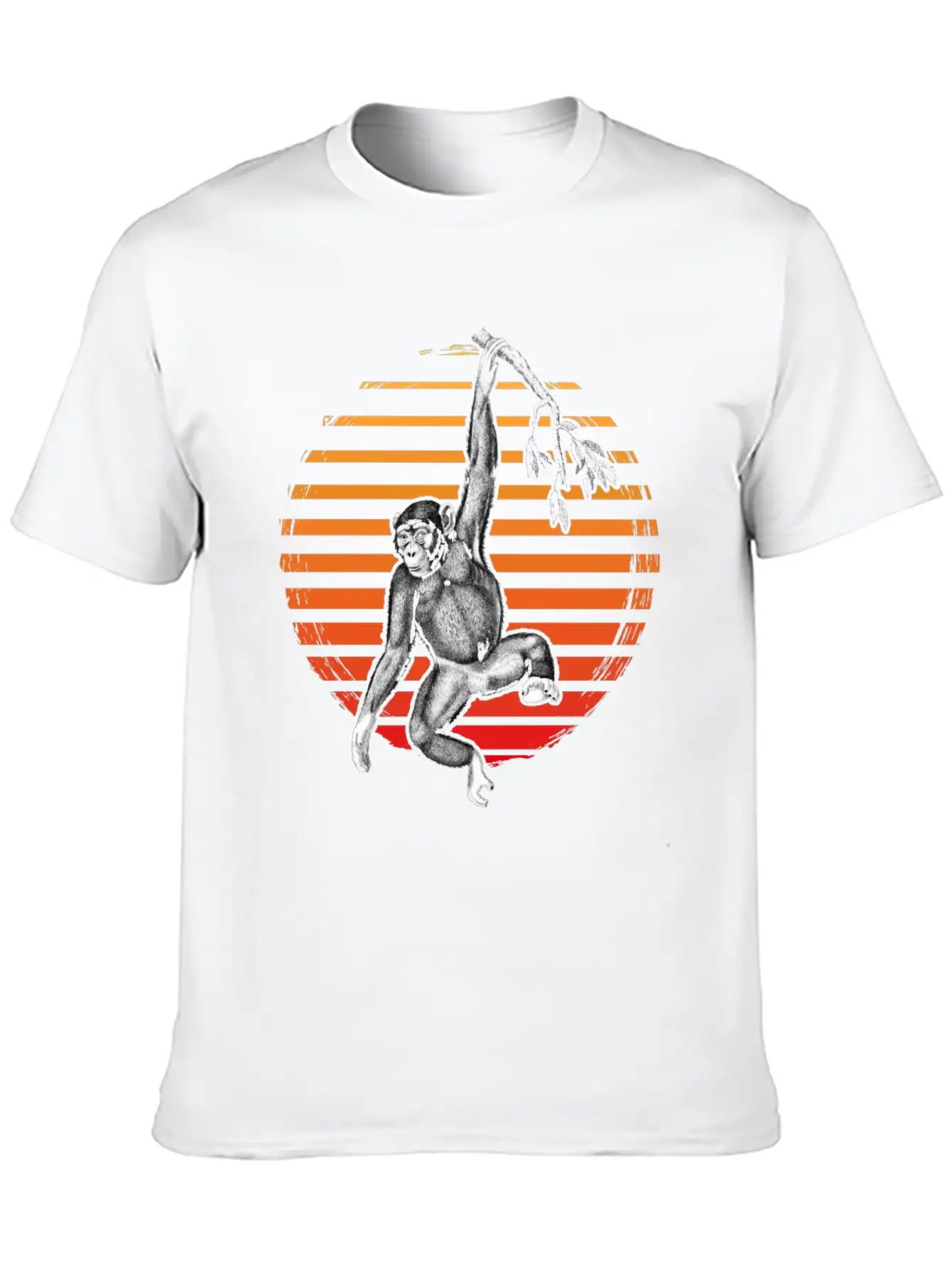 Hanging Chimpanzee Funny Monkey Lover Stylish Everyday T-Shirt – Unisex Basic Cotton Tee