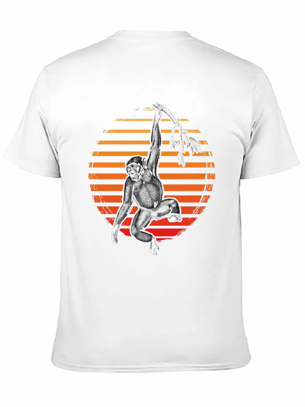 Hanging Chimpanzee Funny Monkey Lover Stylish Everyday T-Shirt – Unisex Basic Cotton Tee
