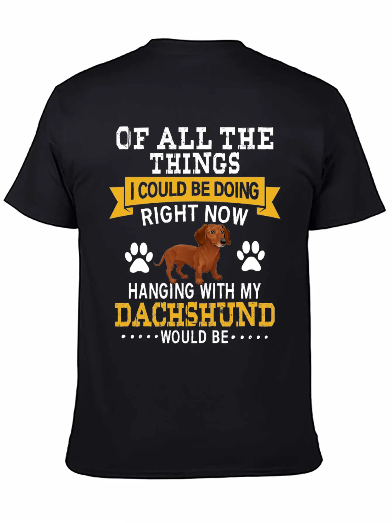 Hanging With My Dachshund Casual Graphic T-Shirt – Simple And Comfortable Daily Wear