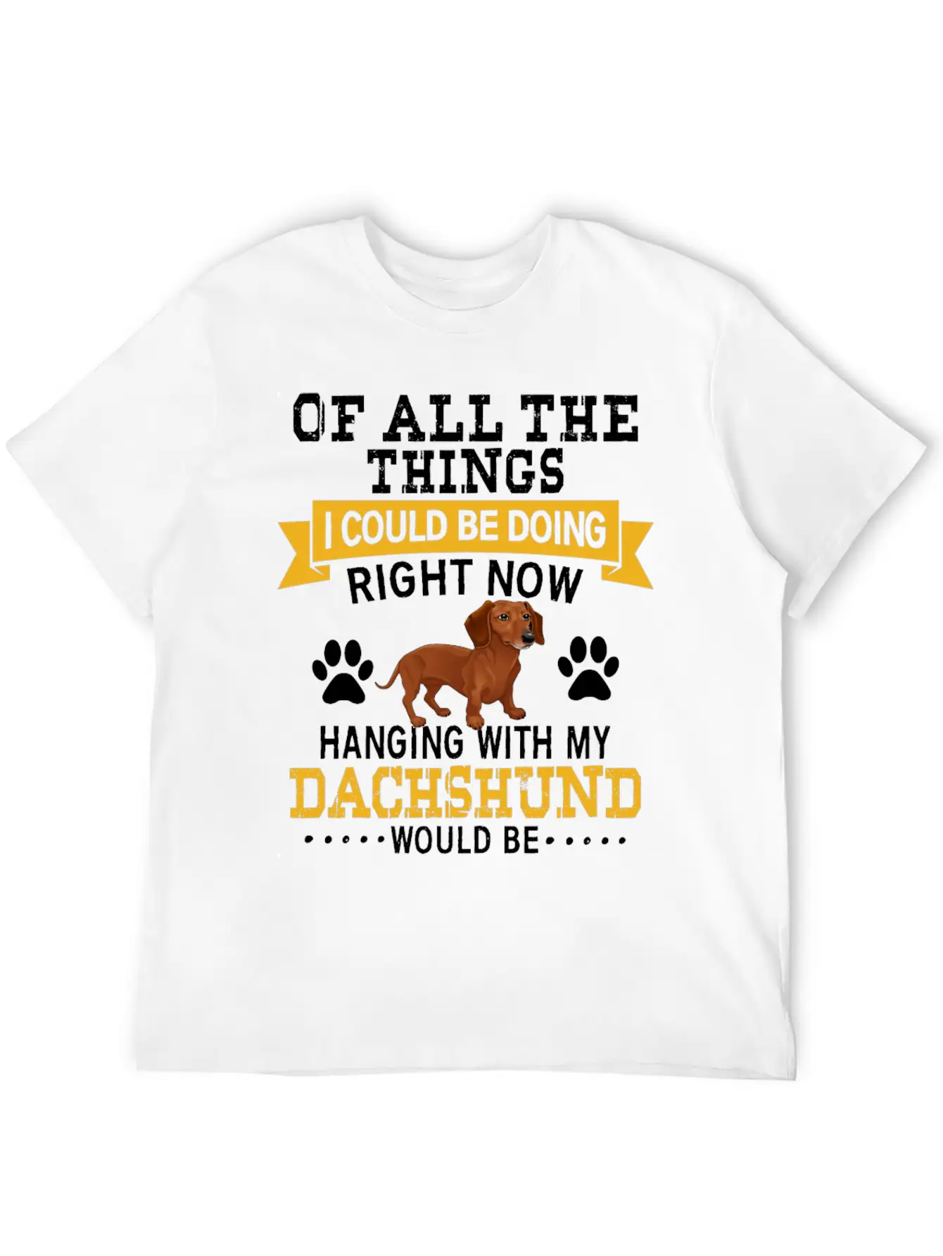 Hanging With My Dachshund Casual Graphic T-Shirt – Simple And Comfortable Daily Wear