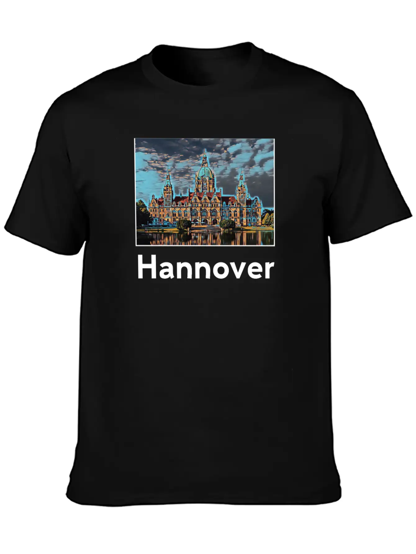 Hannover City Skyline Sights Silhouette Landmark Unisex Casual T-Shirt – Clean Design For Daily Comfort