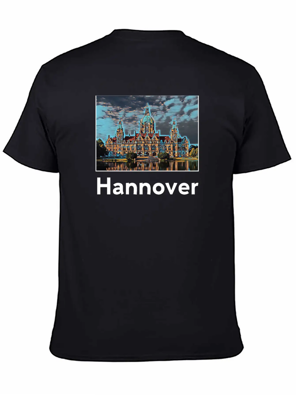 Hannover City Skyline Sights Silhouette Landmark Unisex Casual T-Shirt – Clean Design For Daily Comfort