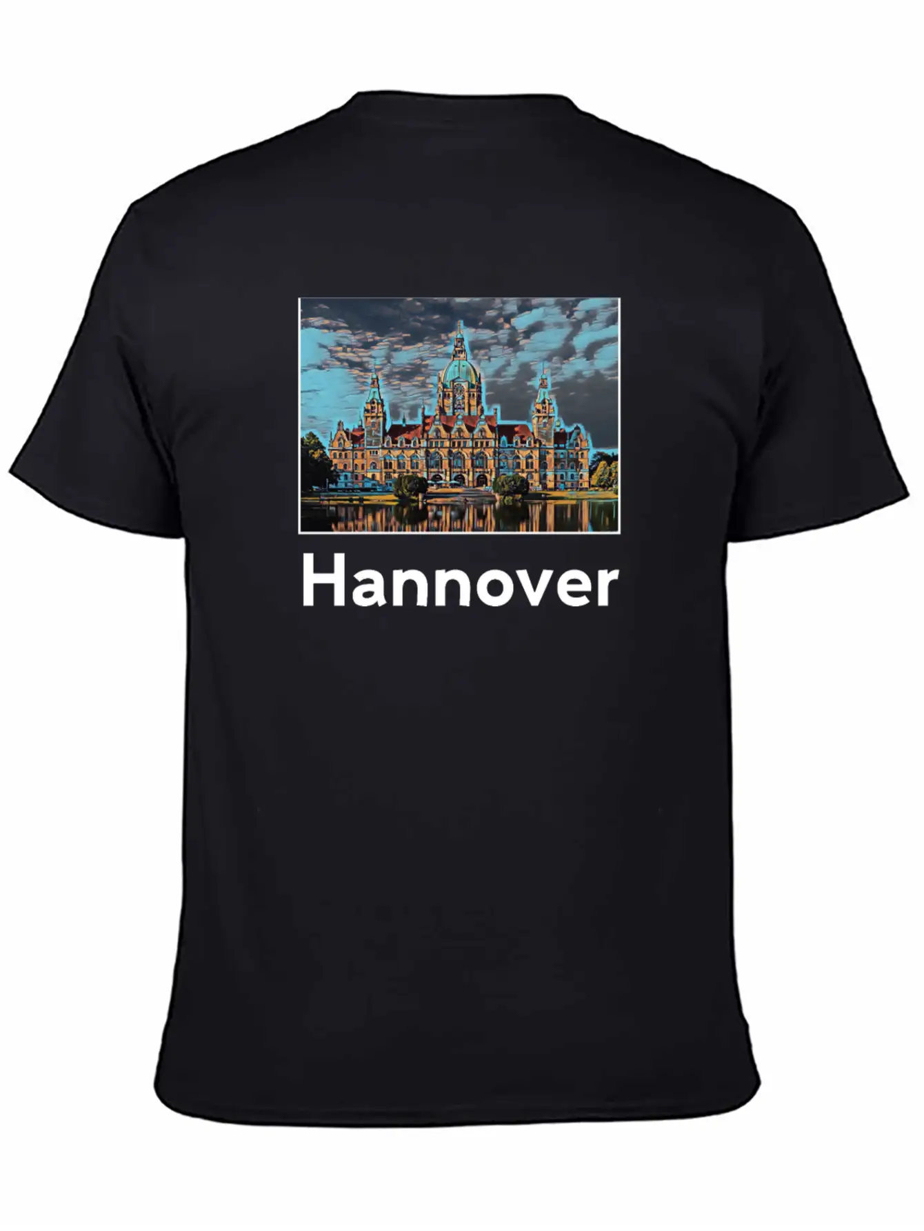 Hannover City Skyline Sights Silhouette Landmark Unisex Casual T-Shirt – Clean Design For Daily Comfort