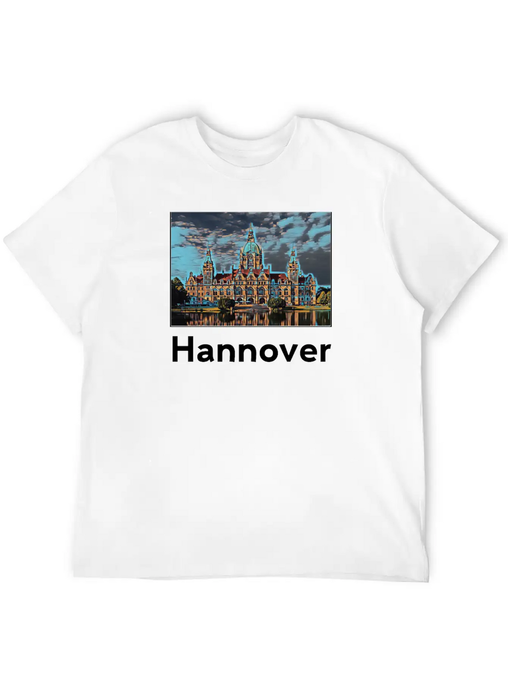 Hannover City Skyline Sights Silhouette Landmark Unisex Casual T-Shirt – Clean Design For Daily Comfort