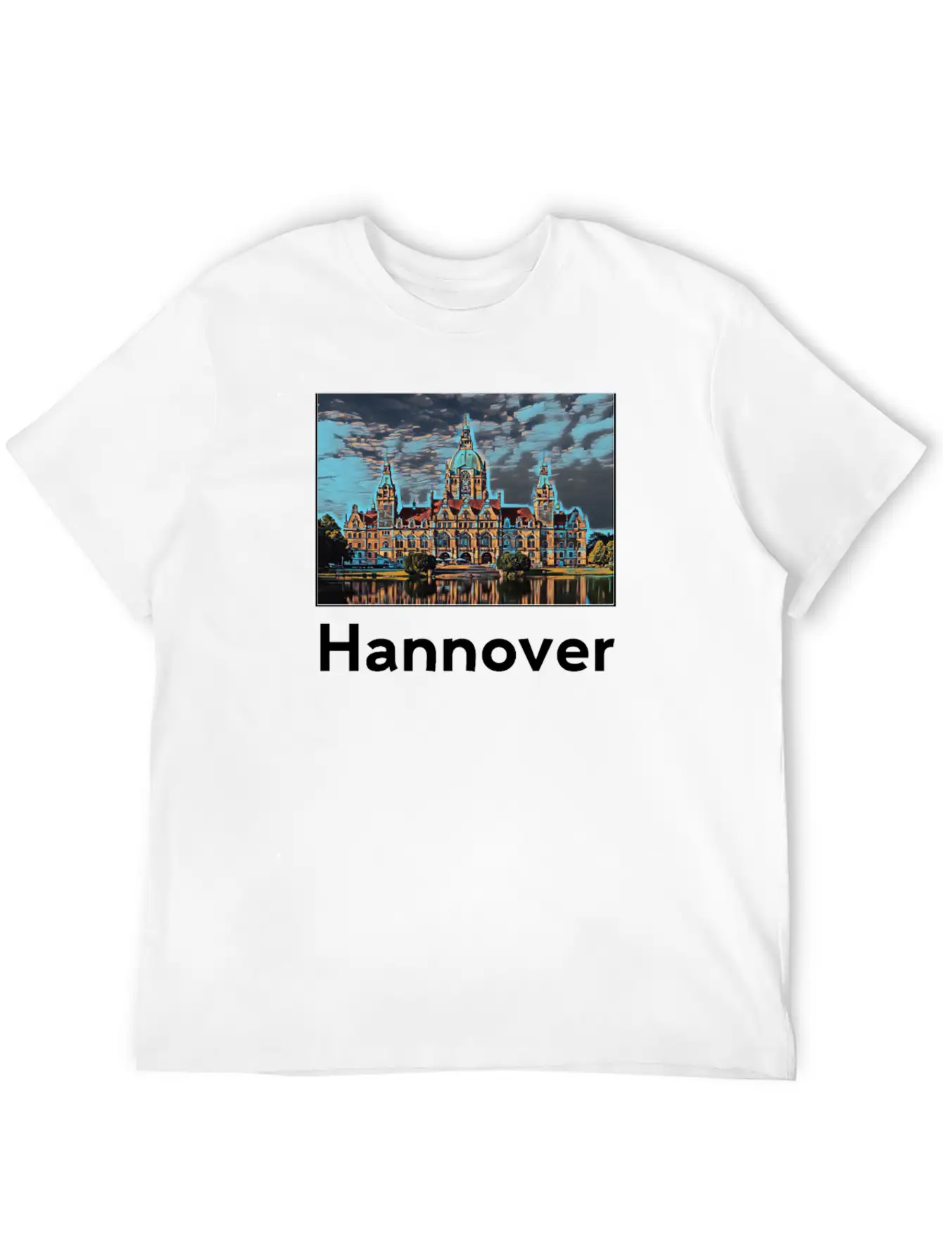 Hannover City Skyline Sights Silhouette Landmark Unisex Casual T-Shirt – Clean Design For Daily Comfort