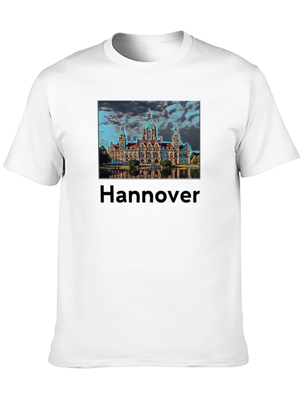 Hannover City Skyline Sights Silhouette Landmark Unisex Casual T-Shirt – Clean Design For Daily Comfort