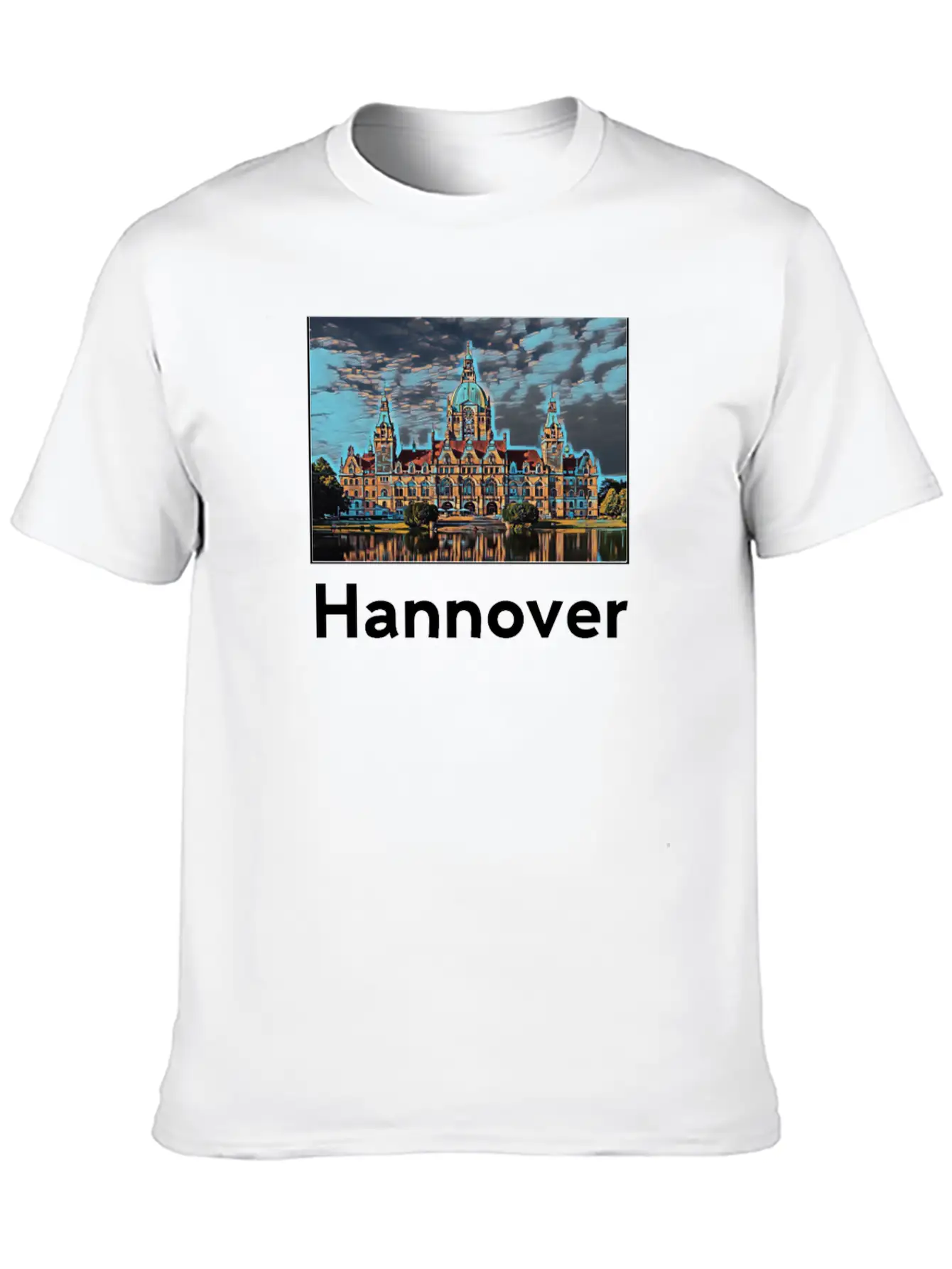 Hannover City Skyline Sights Silhouette Landmark Unisex Casual T-Shirt – Clean Design For Daily Comfort