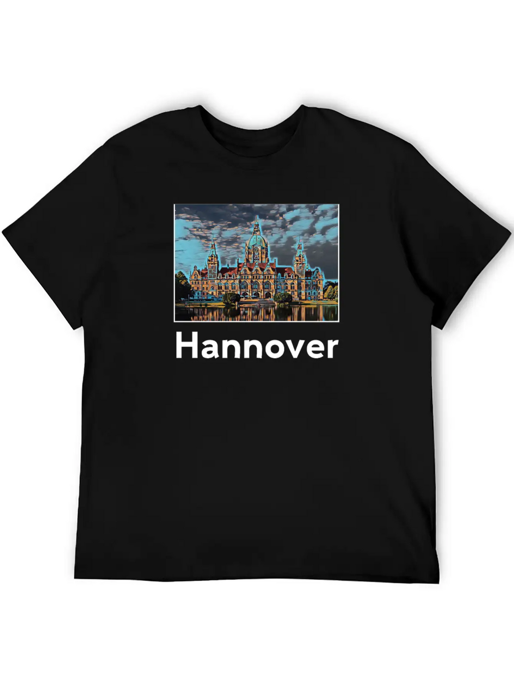 Hannover City Skyline Sights Silhouette Landmark Unisex Casual T-Shirt – Clean Design For Daily Comfort