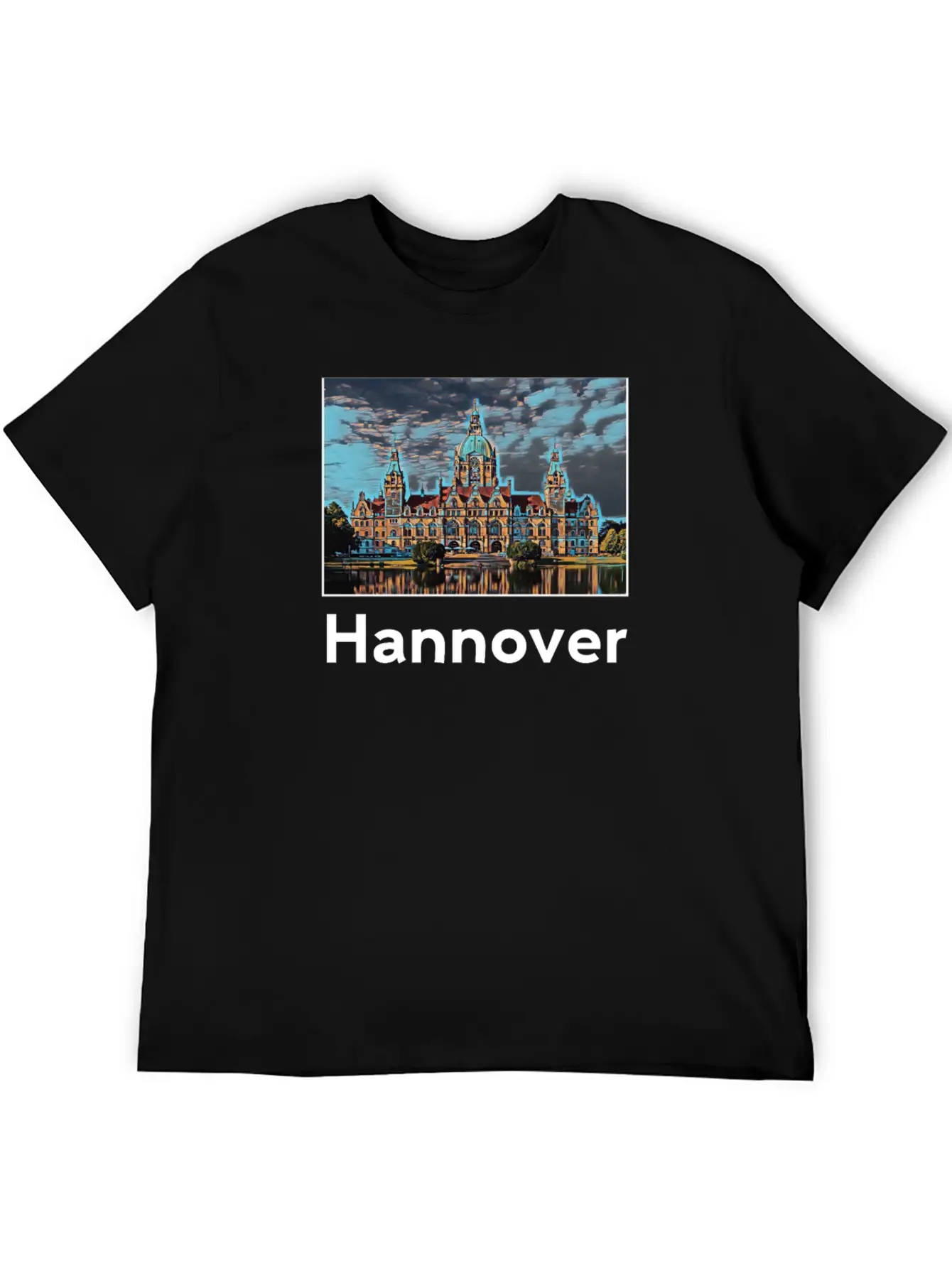Hannover City Skyline Sights Silhouette Landmark Unisex Casual T-Shirt – Clean Design For Daily Comfort