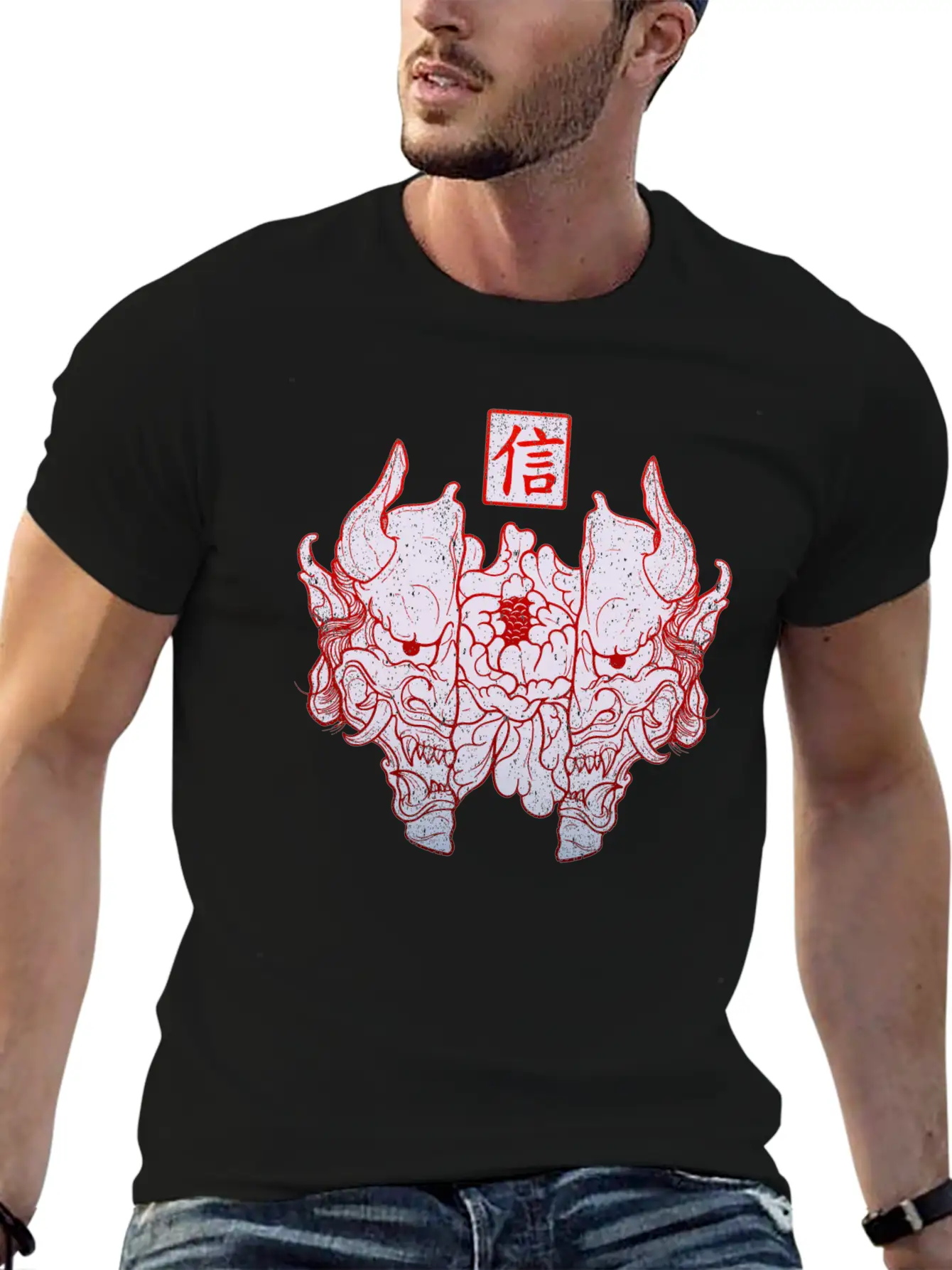 Hannya Mask Unisex Short Sleeve Soft Cotton T-Shirt – Casual Everyday Wear
