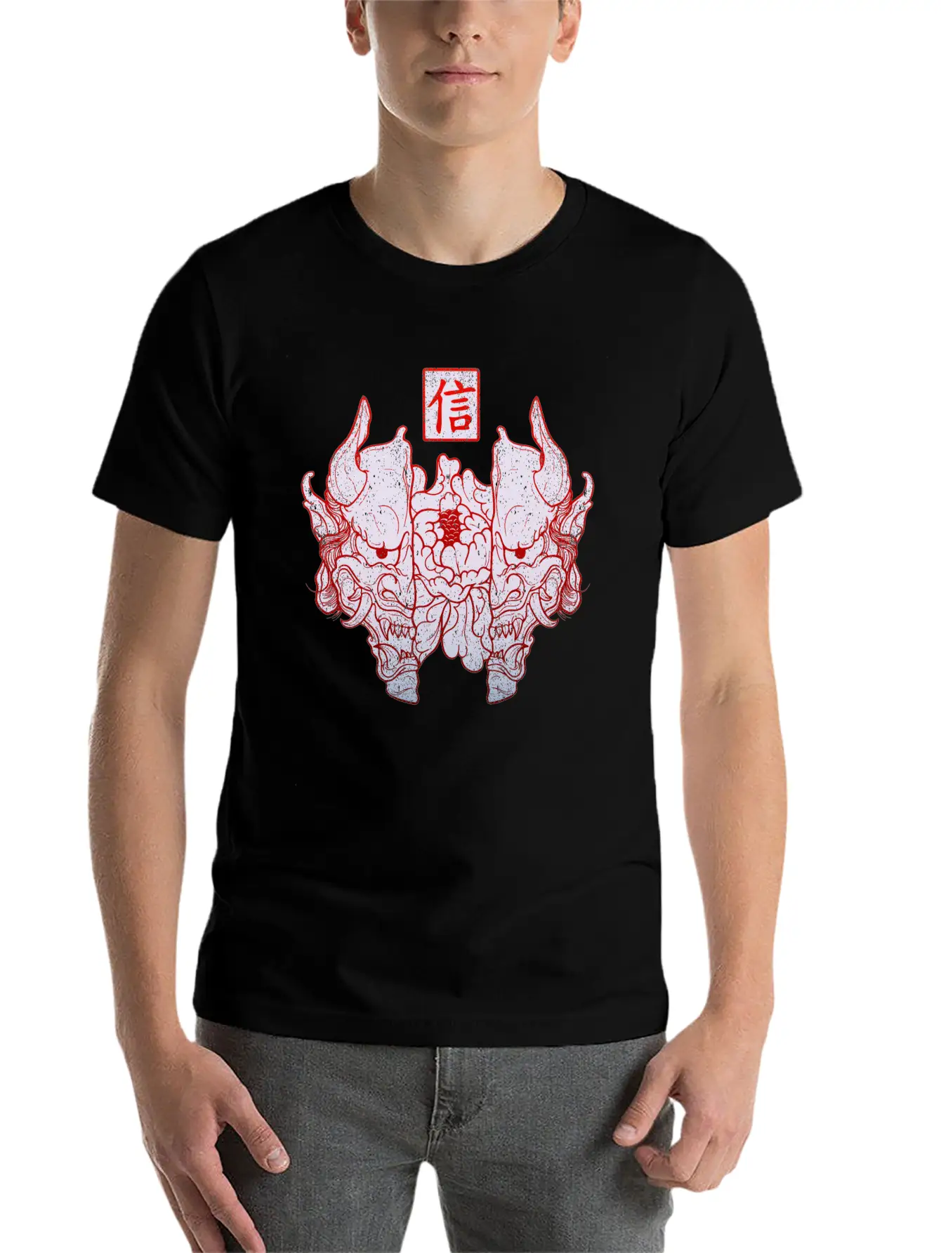 Hannya Mask Unisex Short Sleeve Soft Cotton T-Shirt – Casual Everyday Wear