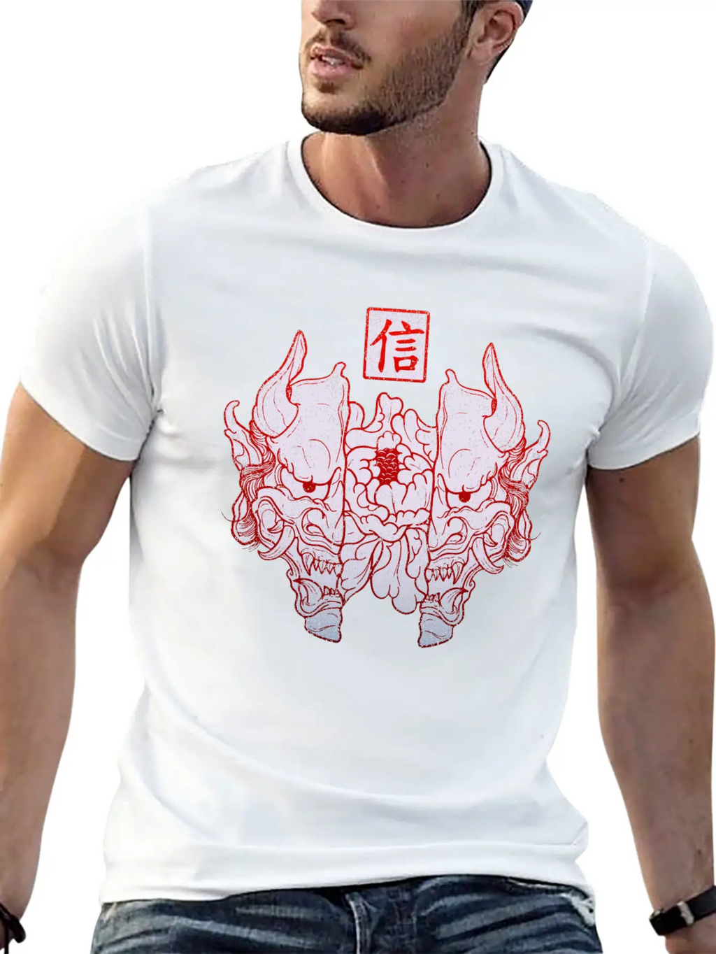 Hannya Mask Unisex Short Sleeve Soft Cotton T-Shirt – Casual Everyday Wear