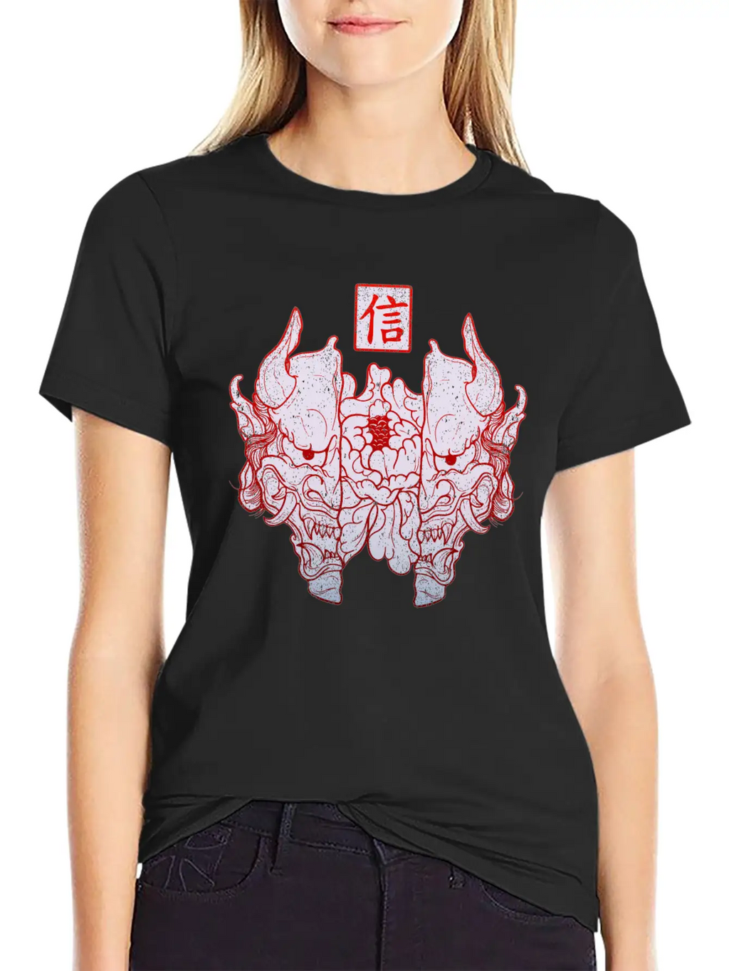 Hannya Mask Unisex Short Sleeve Soft Cotton T-Shirt – Casual Everyday Wear