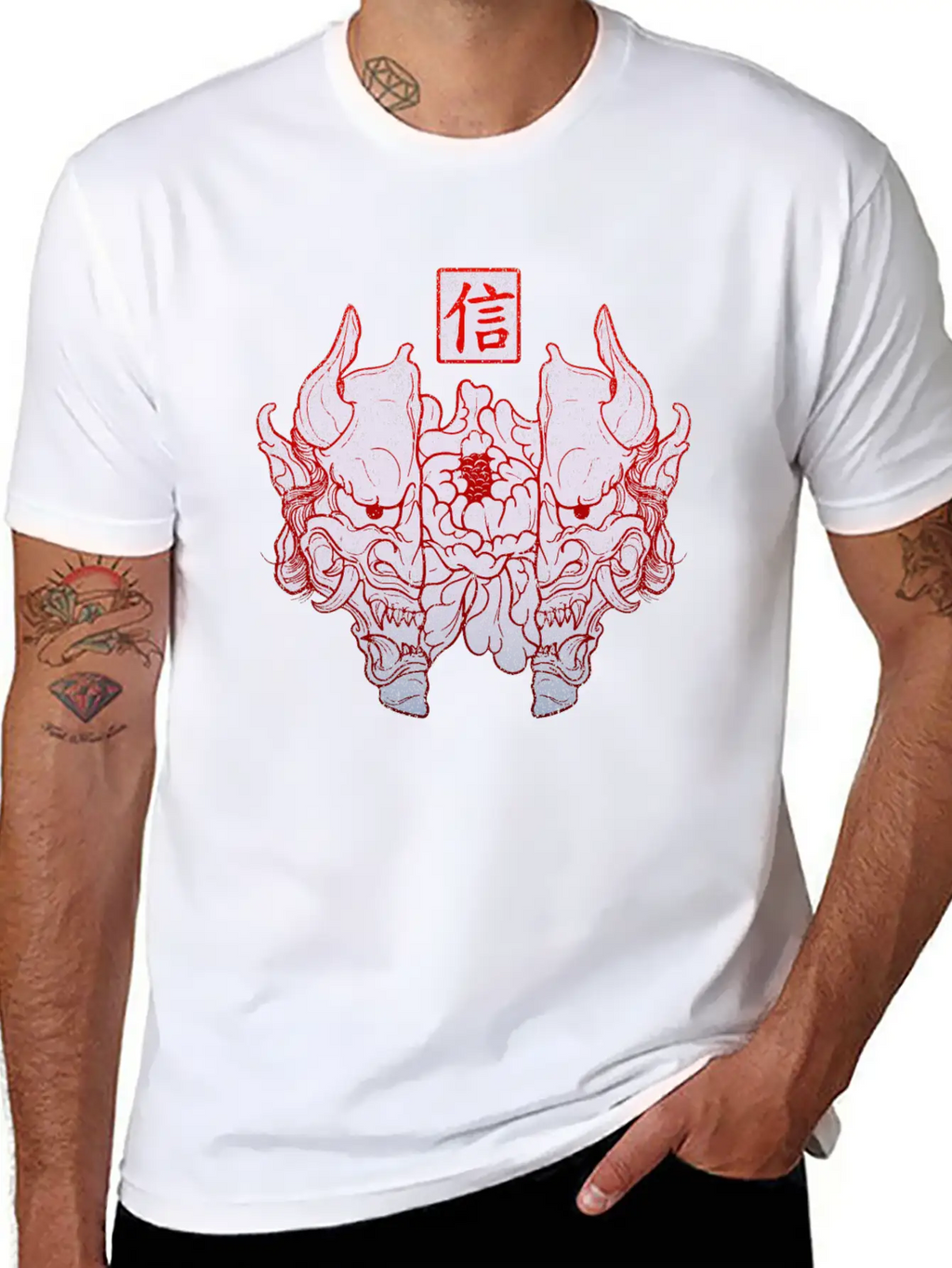Hannya Mask Unisex Short Sleeve Soft Cotton T-Shirt – Casual Everyday Wear