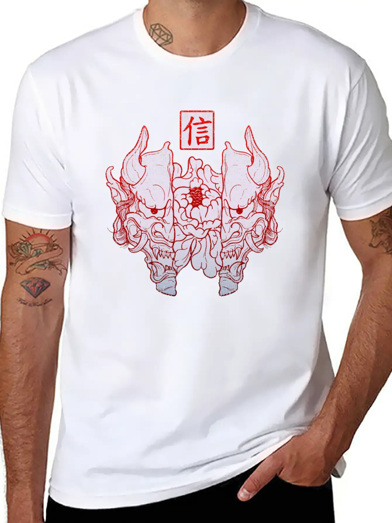 Hannya Mask Unisex Short Sleeve Soft Cotton T-Shirt – Casual Everyday Wear