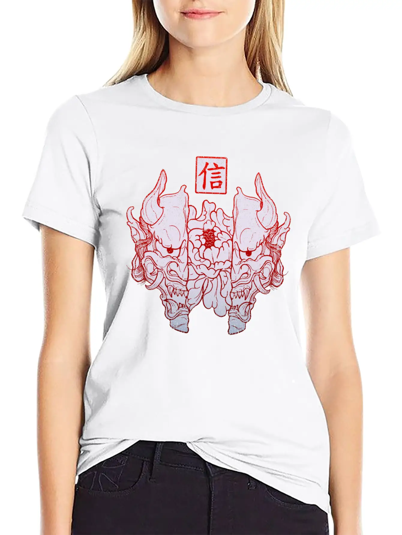 Hannya Mask Unisex Short Sleeve Soft Cotton T-Shirt – Casual Everyday Wear
